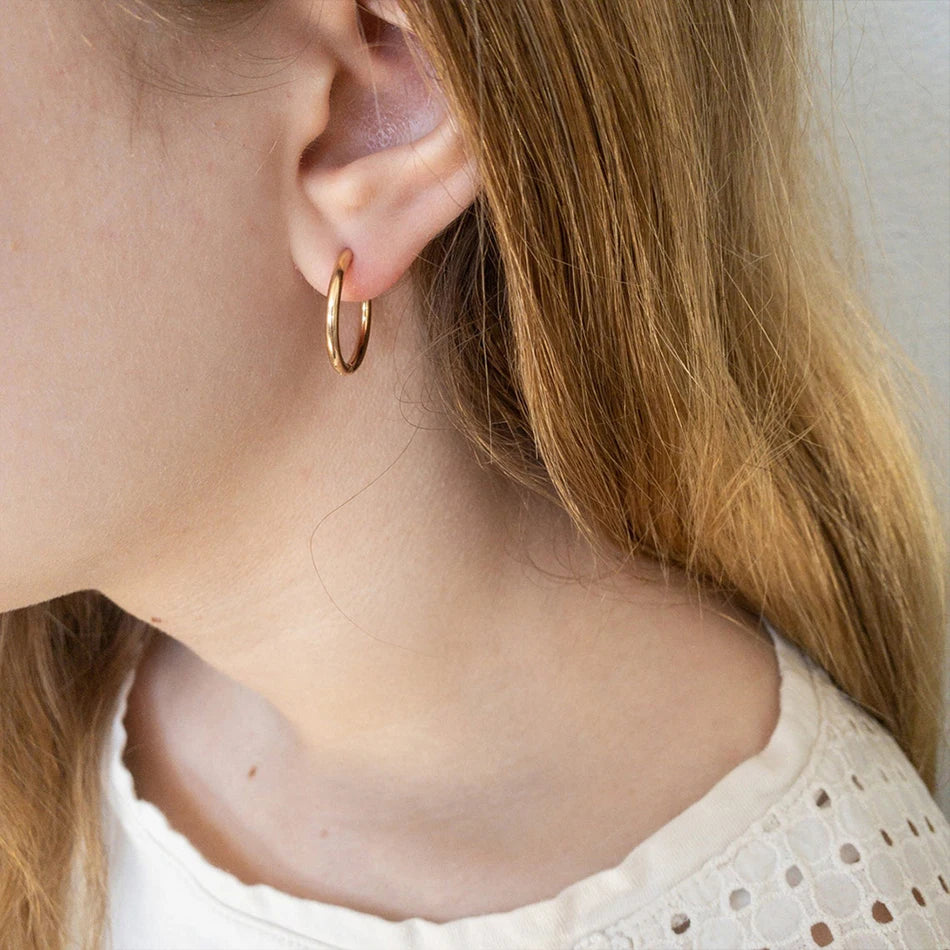 3Pairs Rhévola Golden Hoops