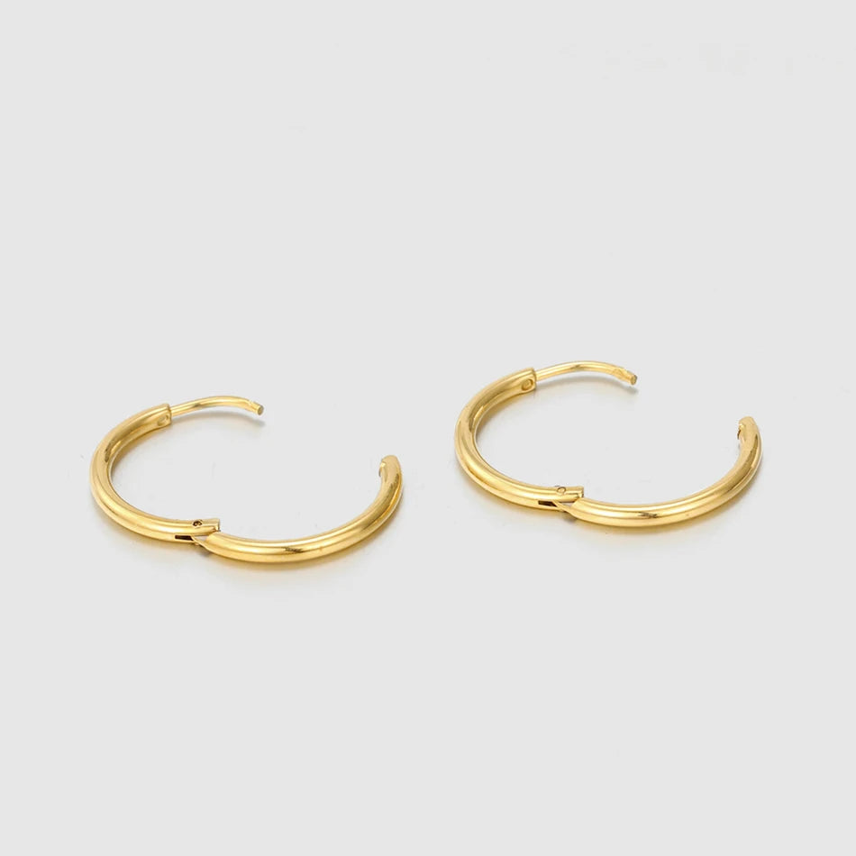 3Pairs Rhévola Golden Hoops